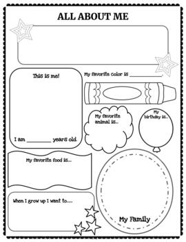 All About Me Activity - Grades K-2 - Great for Back to School! | TPT