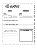 All About Me Activity Sheet