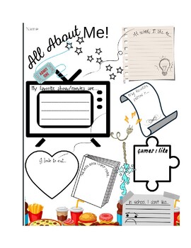 Preview of All About Me Activity Sheets- K-5