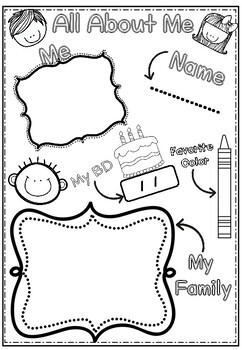 All About Me Activity Worksheet by Kindergarten Afra | TpT