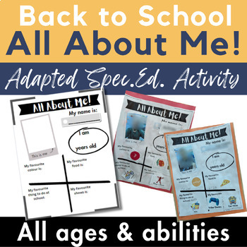 All About Me - Activity to Learn about Students for Adaptive Special ...