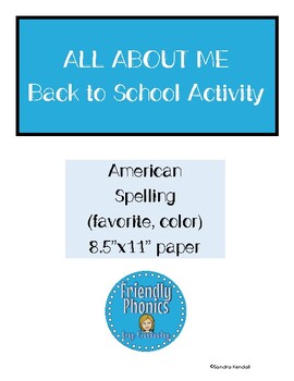 Preview of All About Me (American English Spelling)