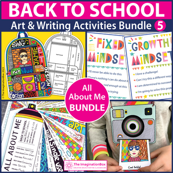 Preview of All About Me Art Activities and Writing Prompts, Back to School Coloring Pages 5