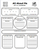 All About Me As A LEARNER Worksheet 100% Customizable Canv