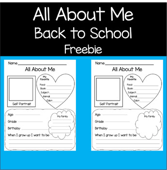 All About Me Back To School Download by MrsWoods SPEDtacular Resource Room