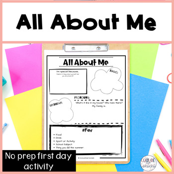 All About Me Back To School FREEBIE by Culture Over Content | TpT