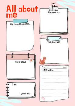 All About Me Back To School Worksheet by Children Encyclopedia | TPT