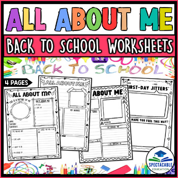 All About Me Back To School Worksheets For The Beginning of The School Year