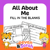 All About Me | Back To School activity by Pevan & Sarah