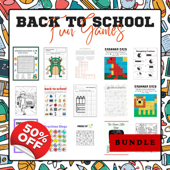 Preview of All About Me Back to School Activities And Brain Games |  Mega Bundle