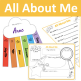 All About Me - Back to School Activity (4 varieties)