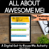 All About Me | Back to School Activity | Farmhouse Theme