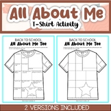 All About Me Back to School T-Shirt Activity - Getting to 