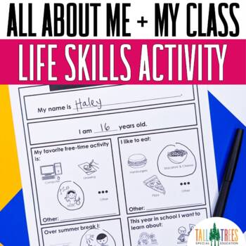 Preview of All About Me Back to School Activity for Special Education Life Skills