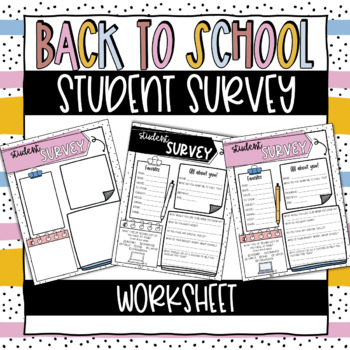 Preview of Back to School All About Me Student Survey | Editable Template |