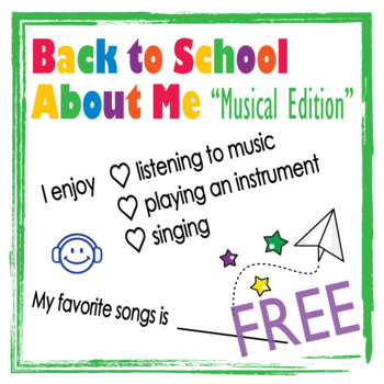 Preview of All About Me Back to School Music Edition