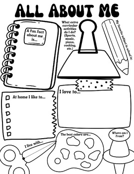 Preview of All About Me - Back to School Page - Free Download