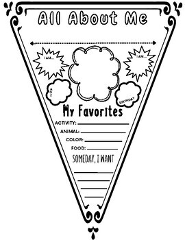 Preview of All About Me | Back to School | Pennant Banner Poster