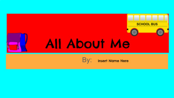Preview of All About Me! (Back to School Project) Distance Learning
