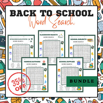 Preview of All About Me Back to School Word Search Bundle |  First Day of School Activitie 