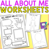 All About Me Back to School Worksheet for Preschool, Pre-K
