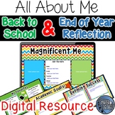 All About Me Digital Back to School and End of Year Reflection