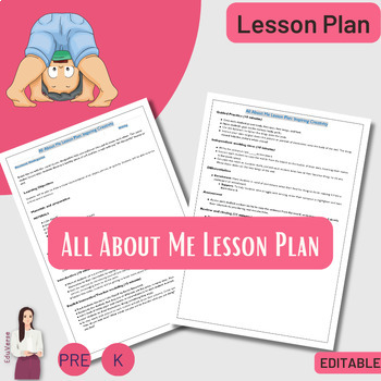 Preview of All About Me : Back to school Lesson Plan for Preschool & Kindergarten