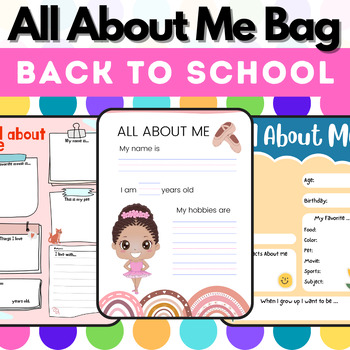 Preview of All About Me Bag For Back To School