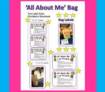 All About Me Bag Labels by Andrea Bourne | TPT