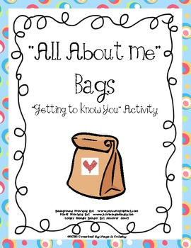Preview of All About Me Bags - Back to School