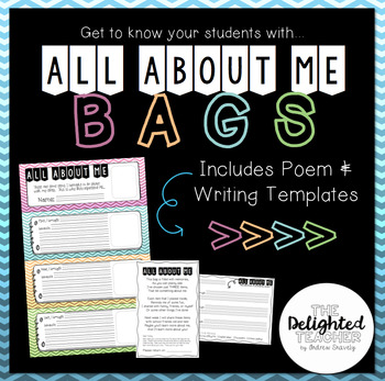 Preview of All About Me Bags | Poem & Writing Display | Back-to-School Activity
