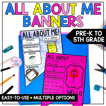 All About Me Banner Back to School Activity by Krafty in Kinder | TPT