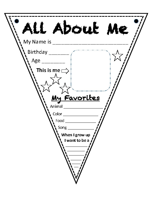All About Me Banner Printable (Hole Punch) by Living to Learn and Teach