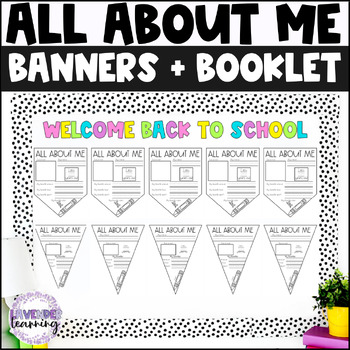 Preview of All About Me Banner & Booklet for Preschool, Pre-K, Kindergarten, & 1st Grade