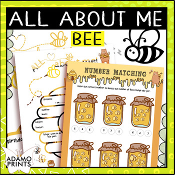 Preview of All About Me Bee Get to Know Me Fun Back to School Activity