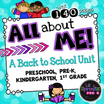 Preview of All About Me Unit for Back to School (PreK/Kindergarten/First/Preschool/Pre-K)