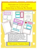 All About Me Beginning of the Year Fifth Grade Activity Booklet