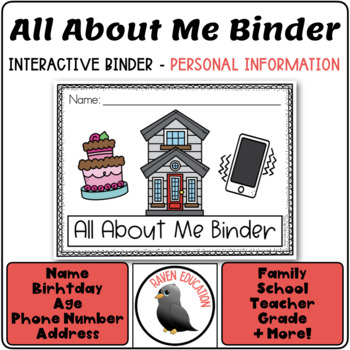 Preview of All About Me Binder (Interactive / Adapted) | Personal Information