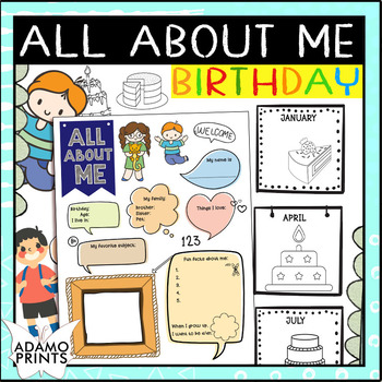 Preview of All About Me Birthday Get to Know Me Fun Back to School Activity