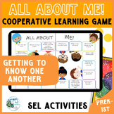 All About Me Board Game Back to School Cooperative Play SEL