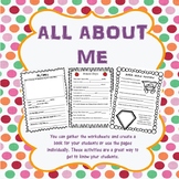 All About Me Book - Beginning of the Year