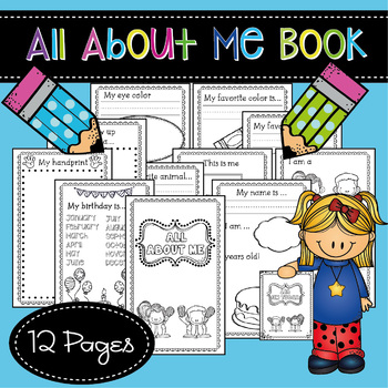 All About Me Book Craft: All About Me Worksheet by Craftiria School