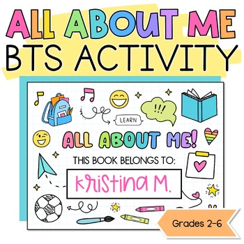 Preview of All About Me Book for Back to School