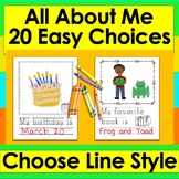 All About Me Book or Worksheets First Week of School Kinde