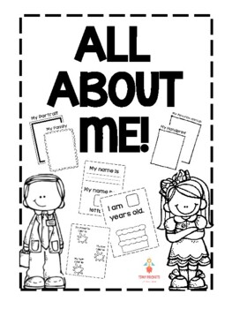 All About Me Booklet | Book & Self Template: Kindergarten & 1st Grade