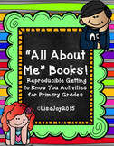 All About Me Books!  Getting to know you activity for prim