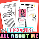 All About Me Bucket List Get to Know Me First Day of Schoo