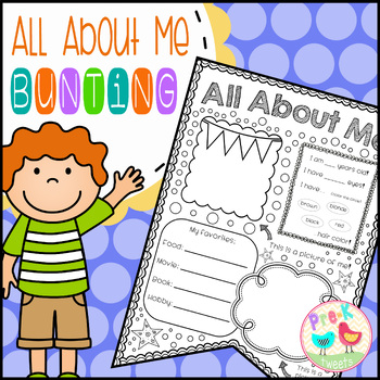 All About Me Bunting by Pre-K Tweets | Teachers Pay Teachers