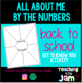 All About Me By The Numbers - First Days of School Activity