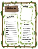 All About Me- Camping Theme